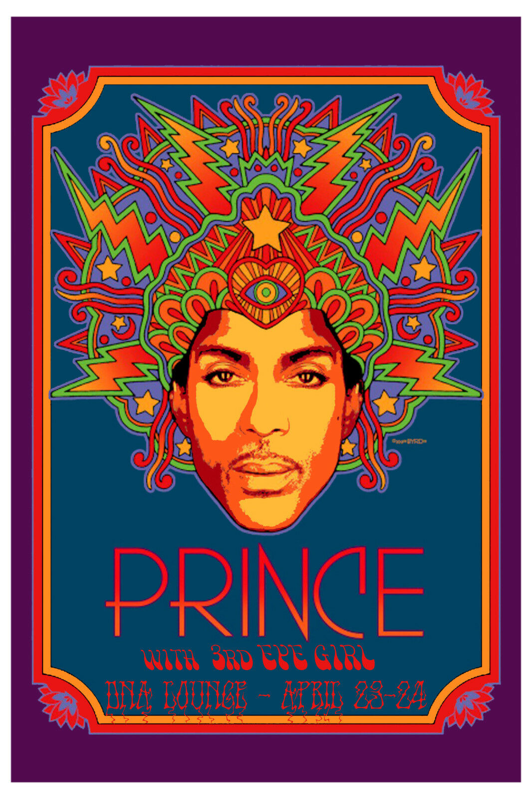Prince : At The Dna Lounge San Francisco Concert Poster 2013  12x18