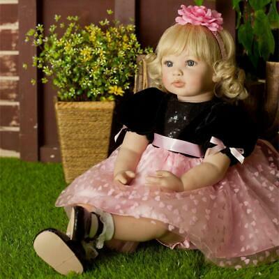 24" Big Toddler Doll Soft Body Reborn Baby Dolls Handmade Child Girl Realistic