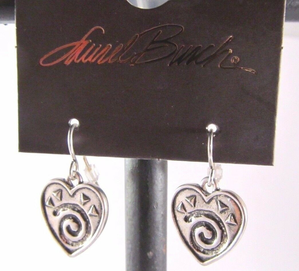 Laurel Burch Silver Tone Jara's Heart Petite Shiney Earring New Collection