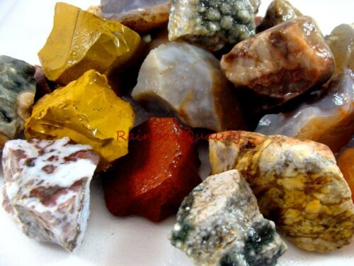 Agate And Jasper Rough Rock Mix - 2 1/2 Pound Lot - Tumbling / Polishing Stones