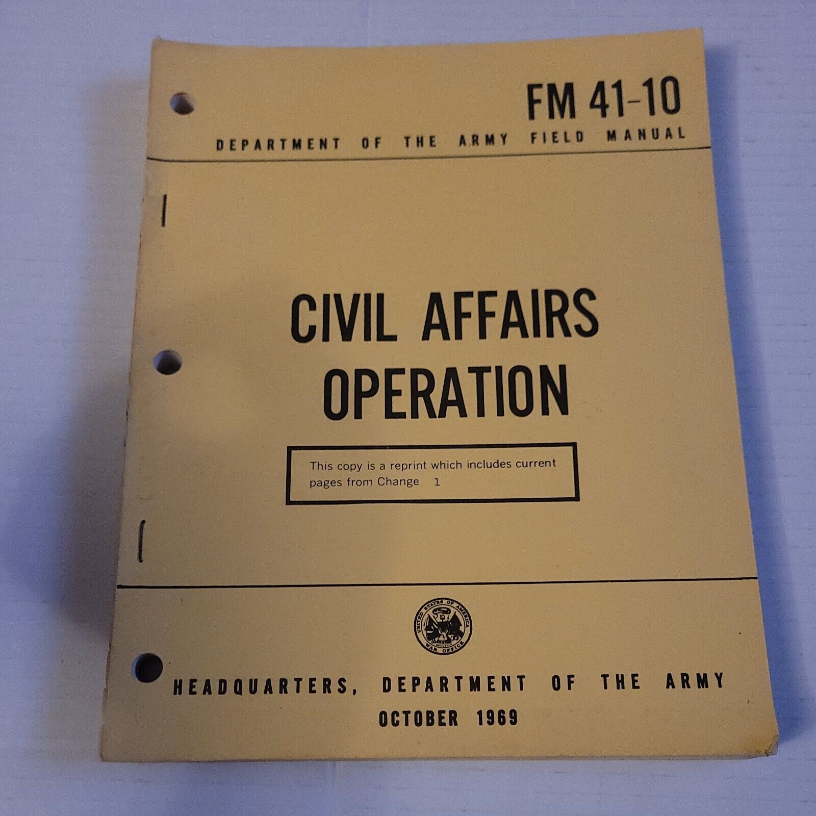 FM 41-10 US Army 1962 Civil Affairs Operations Field Manual