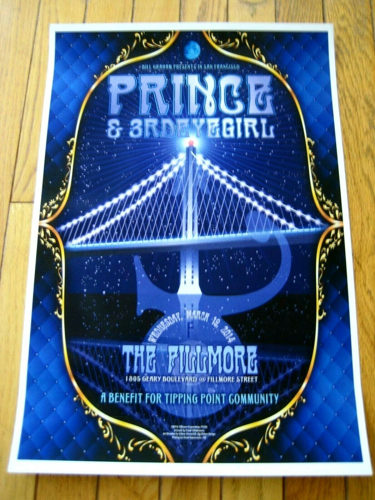 Prince 2014 concert Poster Live San Francisco Original