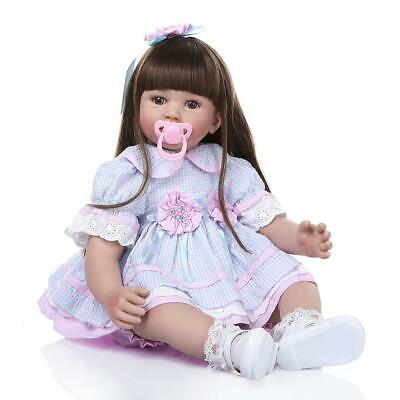 Lifelike 24" Adorable Reborn Toddler Baby Dolls Soft Silicone Girl Xmas Gifts