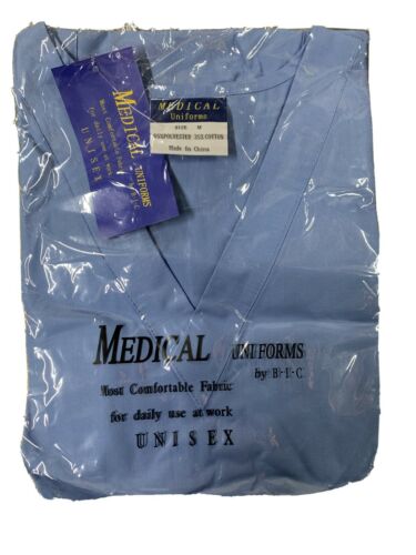 B.I.C.Medical Uniforms Size M Blue Nursing Scrub 2 Piece Outfit Unisex NEW