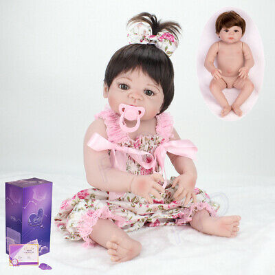 Realistic 22" Reborn Baby Dolls Girl Full Body Vinyl Silicone Newborn Doll Bath