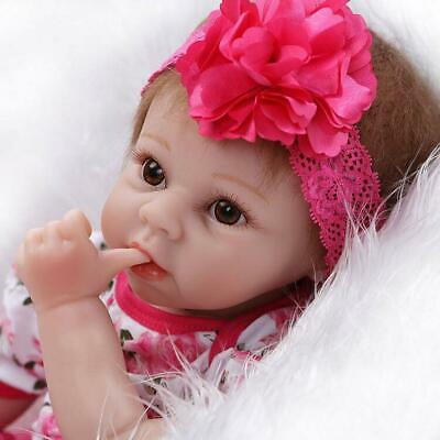 22" Handmade Lifelike Baby Girl Doll Silicone Vinyl Reborn Newborn Dolls Gift