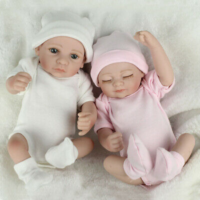 Twins Preemies Newborn Baby Dolls Lifelike Full Body Vinyl Silicone Reborn Doll