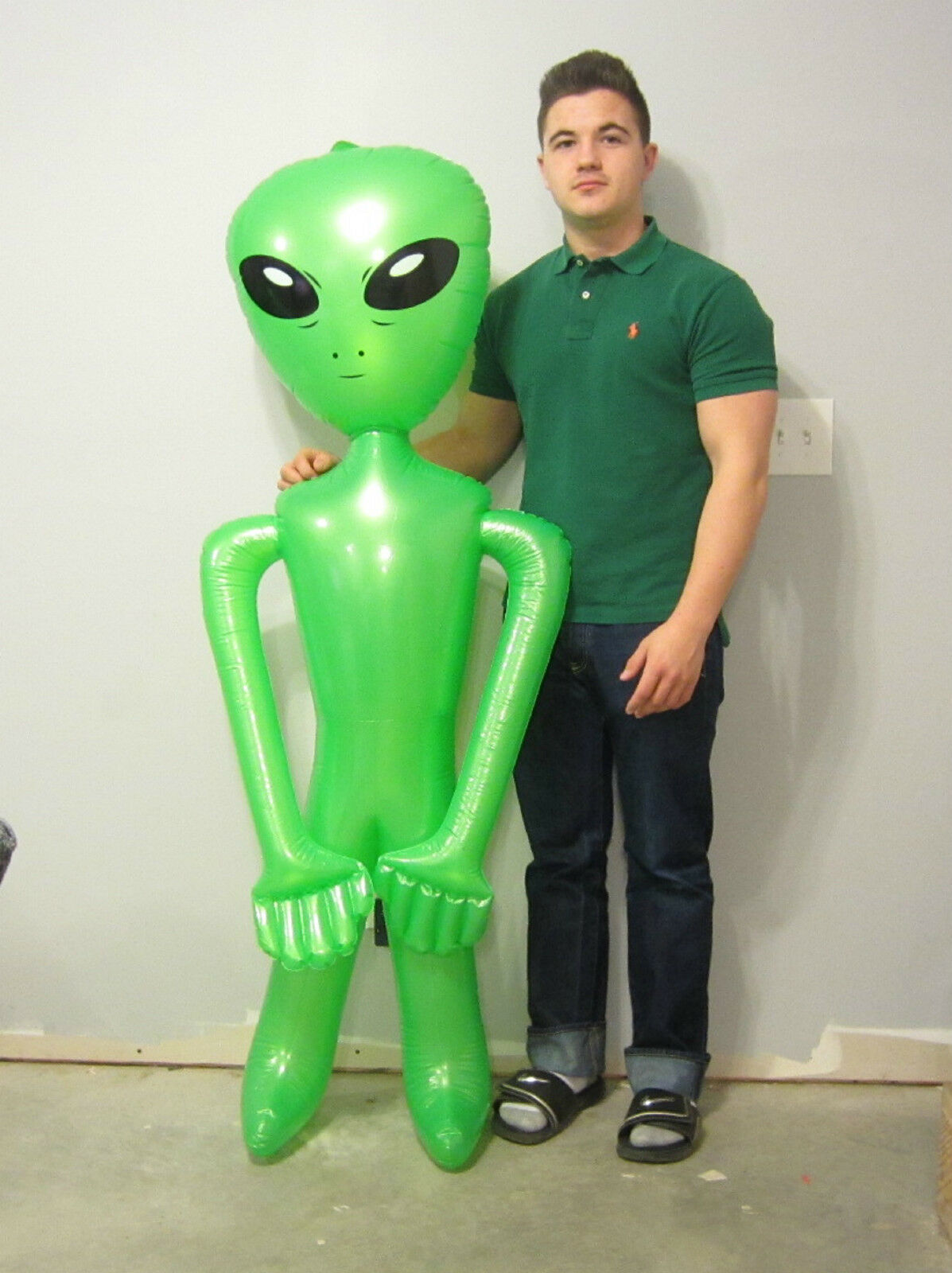 1 New Inflatable Green Space Alien 60" Blow Up Inflate Aliens Halloween Gag Gift