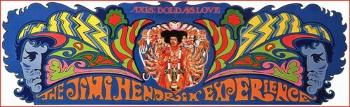 JIMI HENDRIX WOODSTOCK GUITARIST PSYCHEDELIC POSTER AXIS: BOLD AS LOVE 8.5