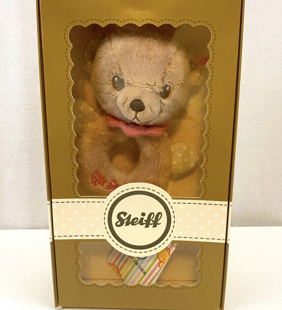 Steiff Baby Bear Rattle Girls “lea” New In Gift Box