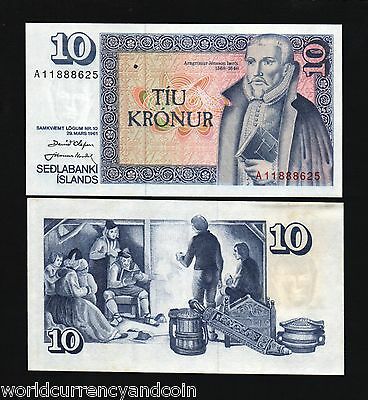 ICELAND 10 KRONUR P-48 1961 BOOK OLD HOUSE UNC CURRENCY MONEY BILL BANK NOTE