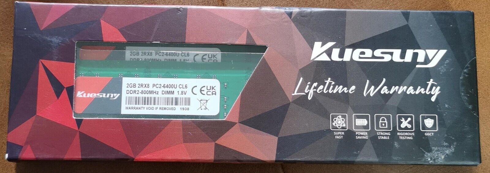 4GB Kit (2GBX2) 2RX8 DDR2-800MHz, Kuesuny PC2-6400U CL6 DIMM 1.8V NEW