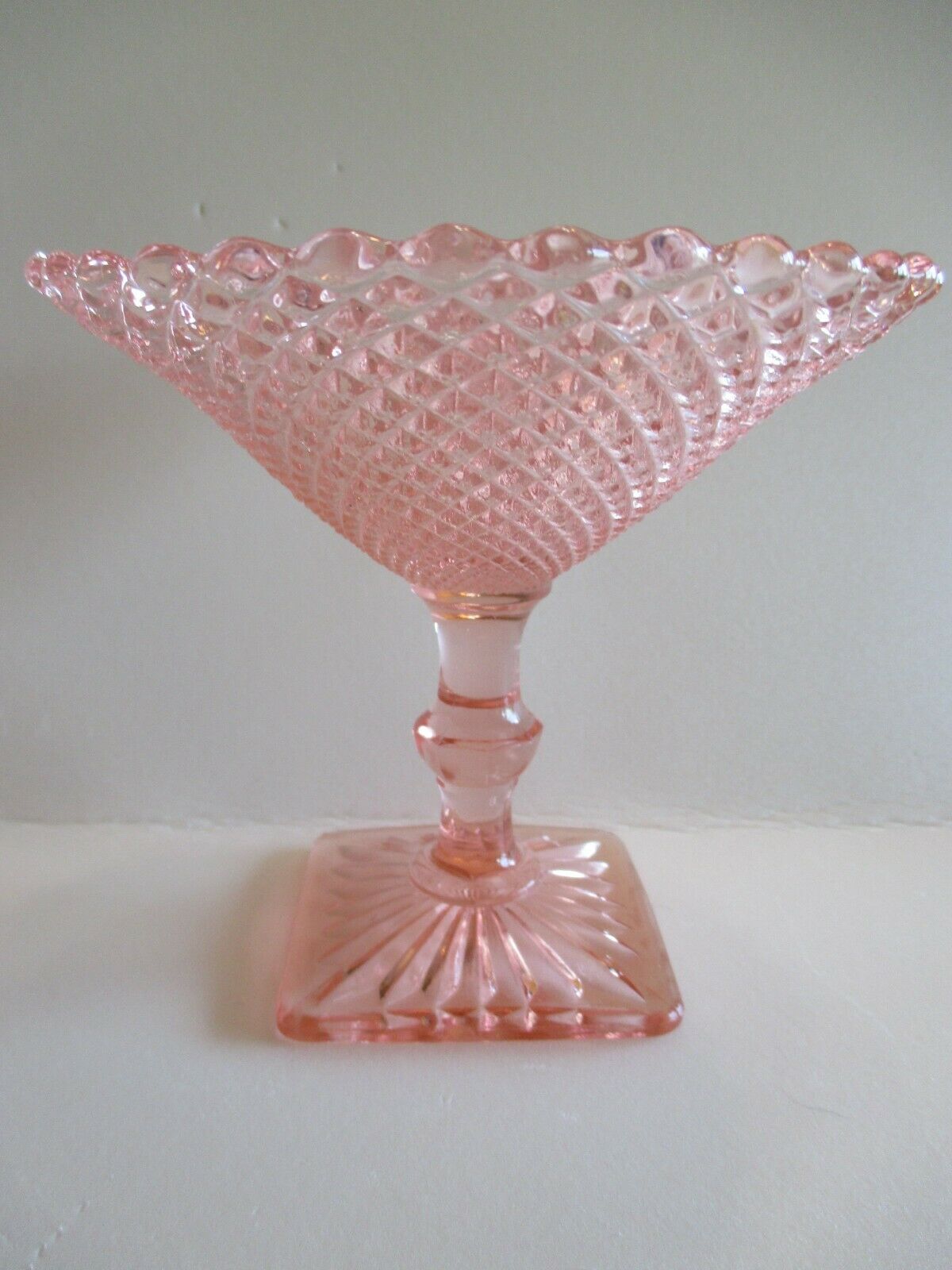 MISS AMERICA PATTERN by ANCHOR HOCKING Pink Depression Glass COMPOTE