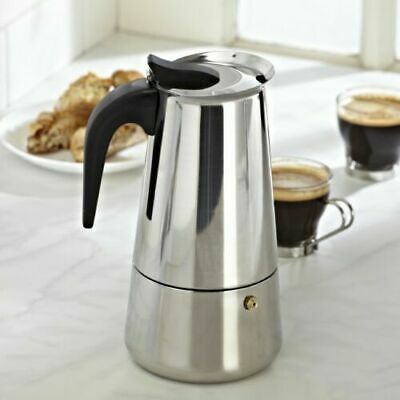 Stainless Steel Moka Espresso Coffee Pot Maker Percolator Stovetop 9 Cup