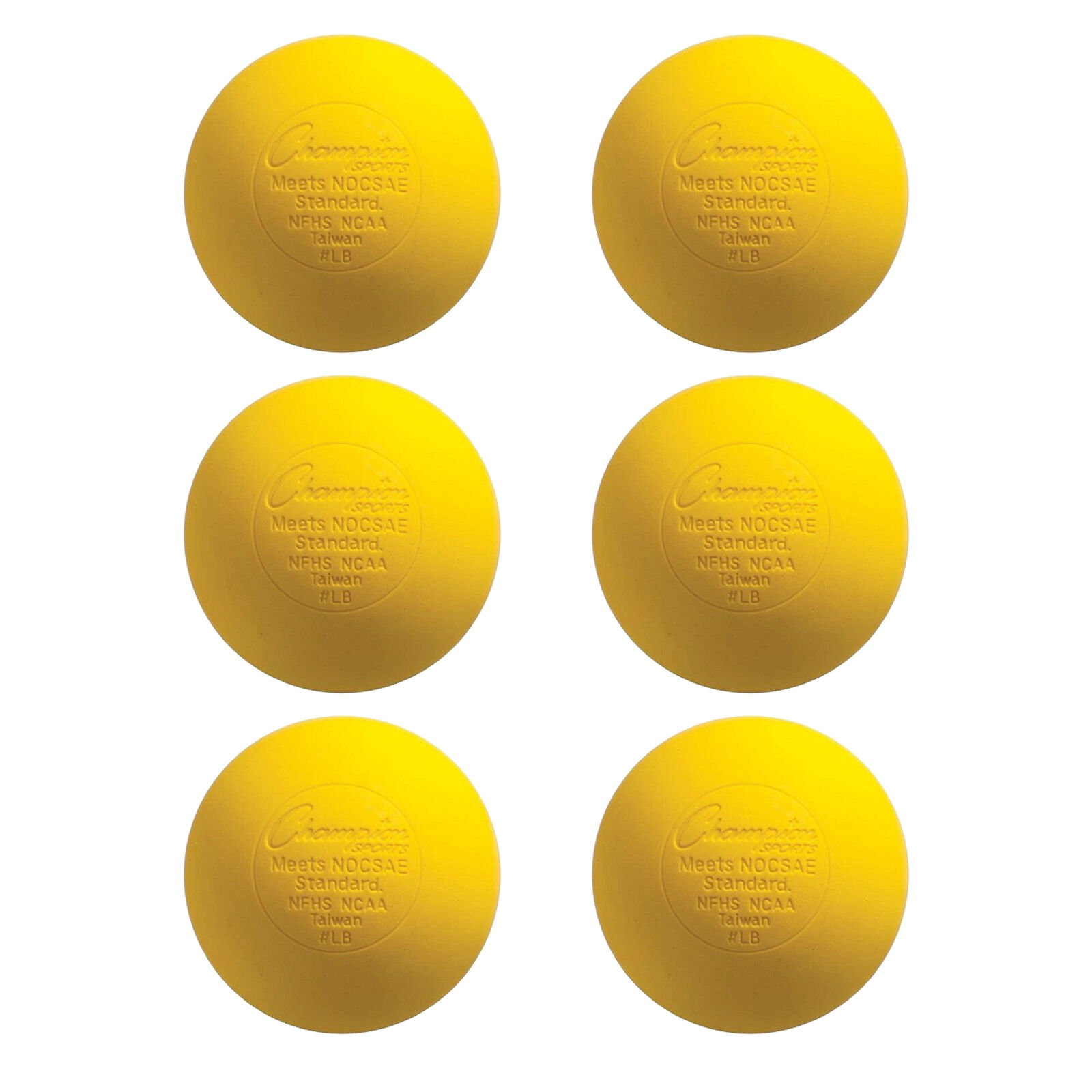 NEW Yellow Lacrosse Balls NOCSAE / SEI / NFHS / NCAA Certified: 6 Pack