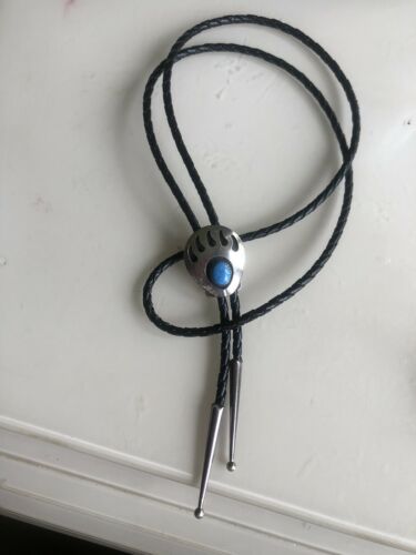 Vintage .925 Sterling Silver & Turquoise Bear Claw Bolo Tie