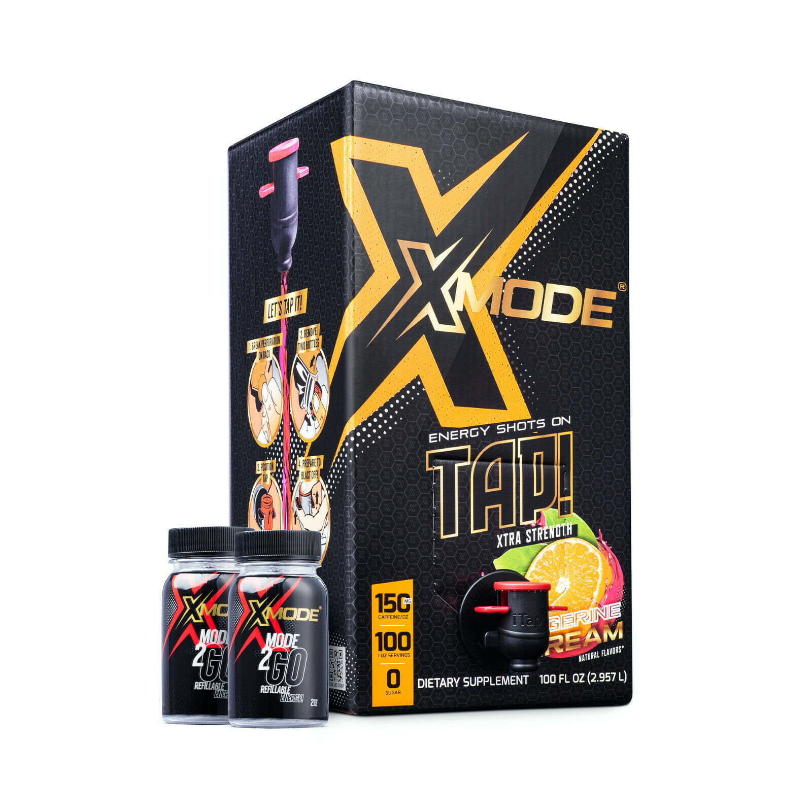 X-mode Energy Shot - 100 Serving Box Only $29.99 - Tangerine Flavor