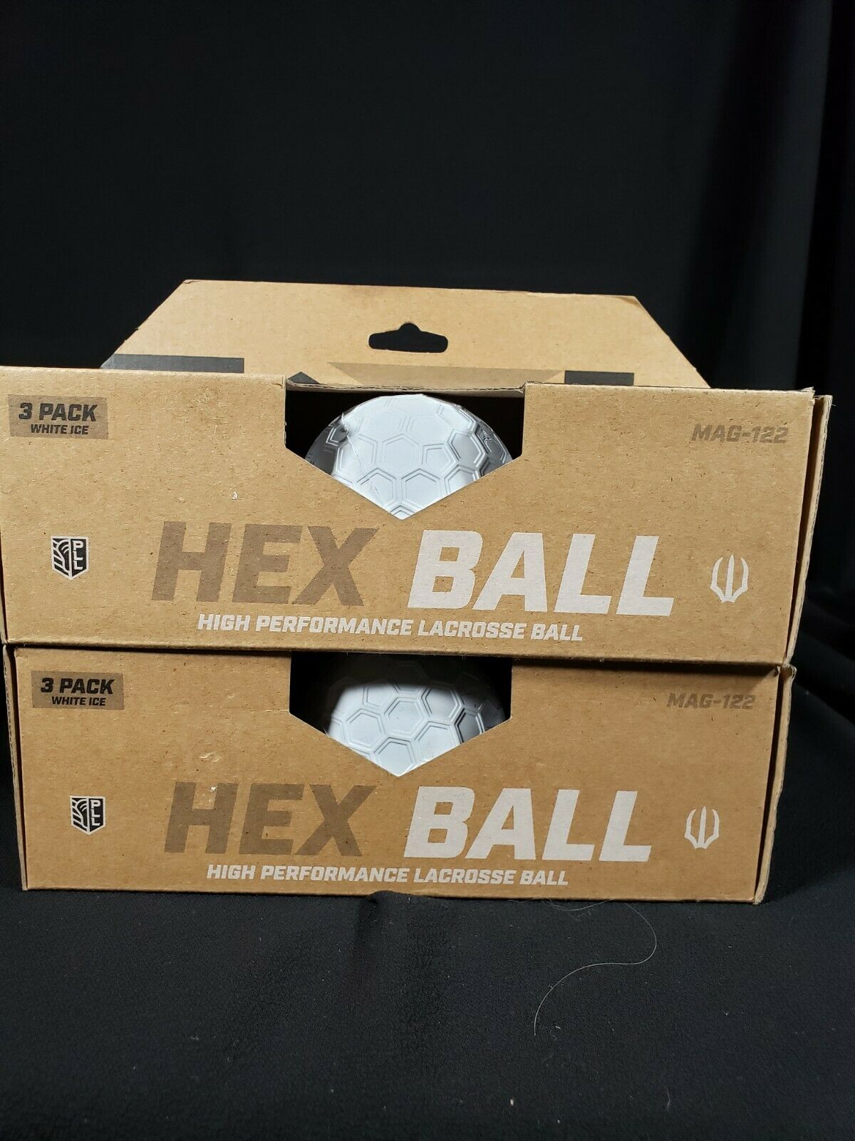 WOLF ATHLETICS Hex Ball High Performance Lacrosse Balls 3Pk Lot of Two White Ice